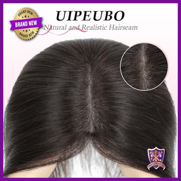 12 Inch Human Hair Topper for Thinning Hair, Mono Base with Clips main image 4